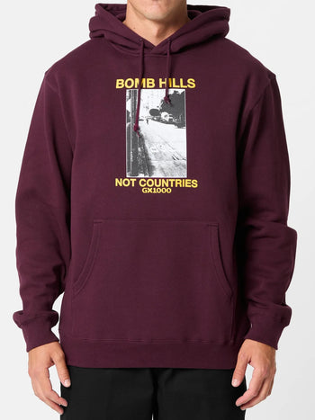 GX1000 - Bomb Hills Not Countries T-Shirt - Burgundy
