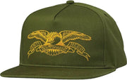 Antihero - Basic Eagle Snapback Hat - Dark Green / Yellow