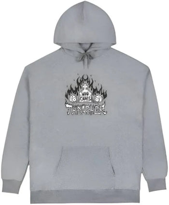 Thrasher - Who Cares by Neckface Hoodie - Sport Grey