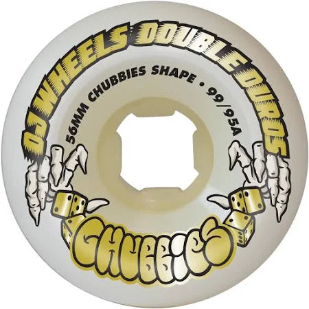 OJ Wheels - Double Duro White Chubbies 99a / 95a Wheels - 56mm