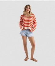 Volcom - Waldo Sweater - Persimmon / White