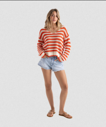 Volcom - Waldo Sweater - Persimmon / White - Board Of Missoula