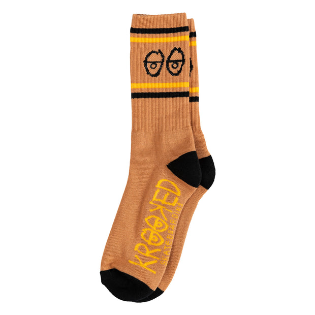 Krooked Eyes Socks - Charcoal/Blue/Yellow/Red