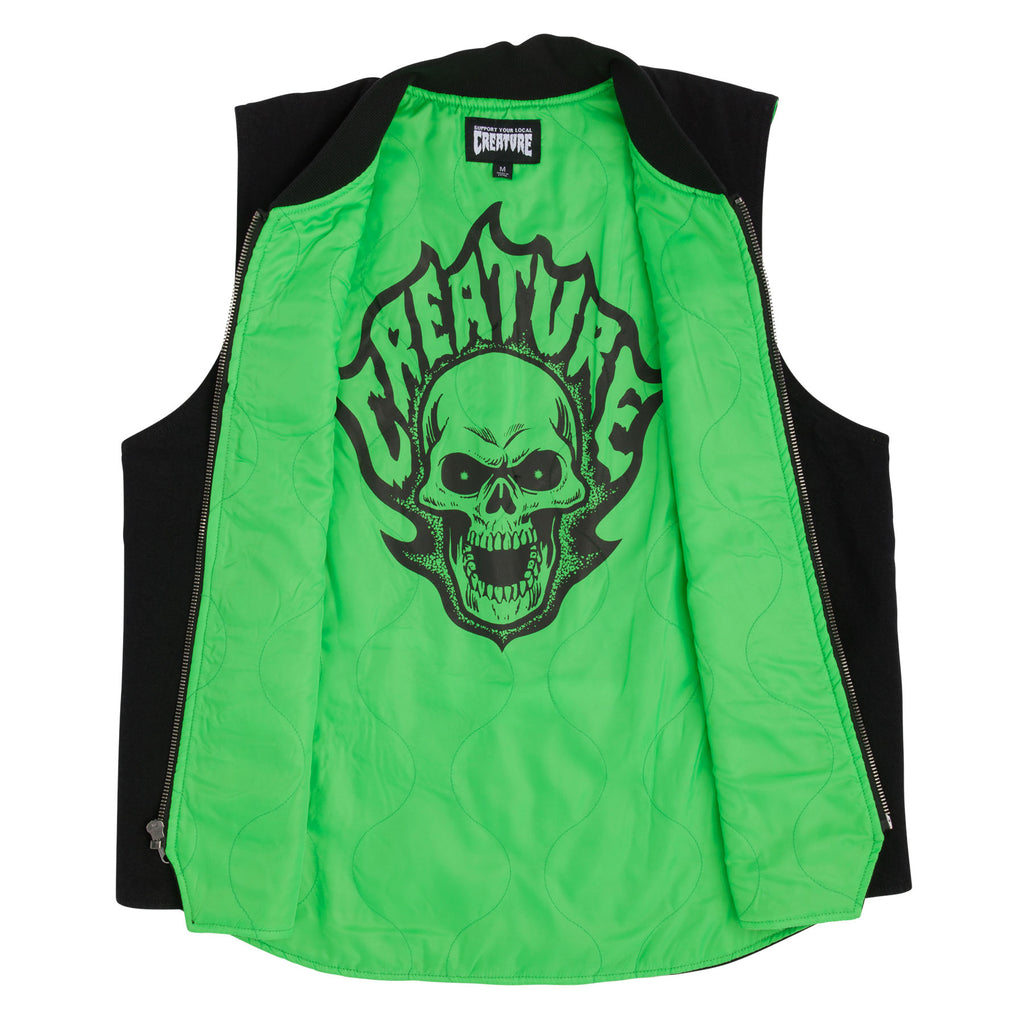 CREATURE クリーチャー BONEHEAD FLAME VEST WORK TOP ワークベスト