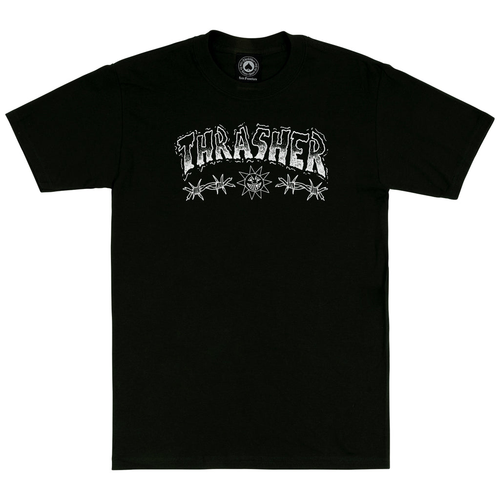 Thrasher black flame on sale shirt