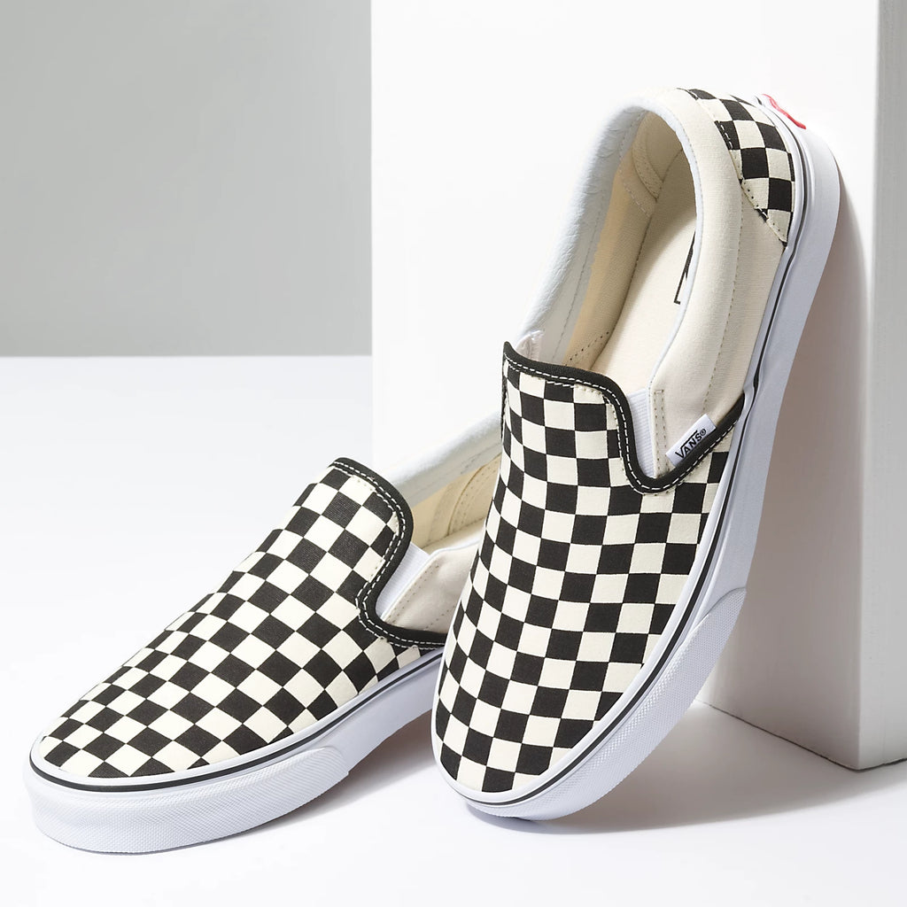 Vans shoes checkered black and white best sale