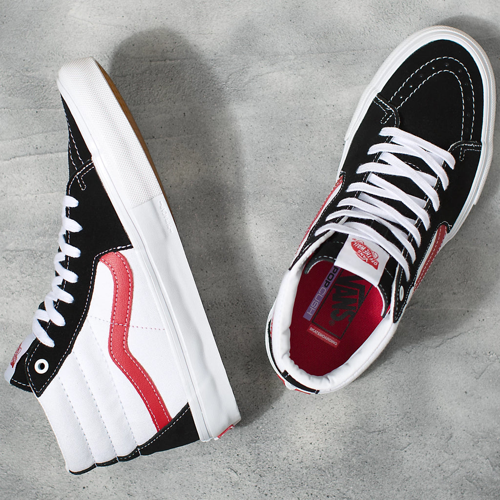 Vans Skate Sk8 Hi Athletic Black Red Board Of Missoula